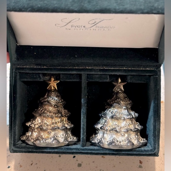 Godinger Silver Art Co. Holiday Christmas Serving Set Santa Clause & Trees - Picture 7 of 16